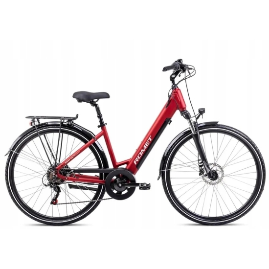 Rower elektryczny ROMET WAVE 1.0 504WH czerwono-srebrny 19 L