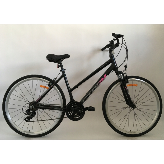 Rower STORM CROSS AERO 1.0 LADY czarny/fuksja 19