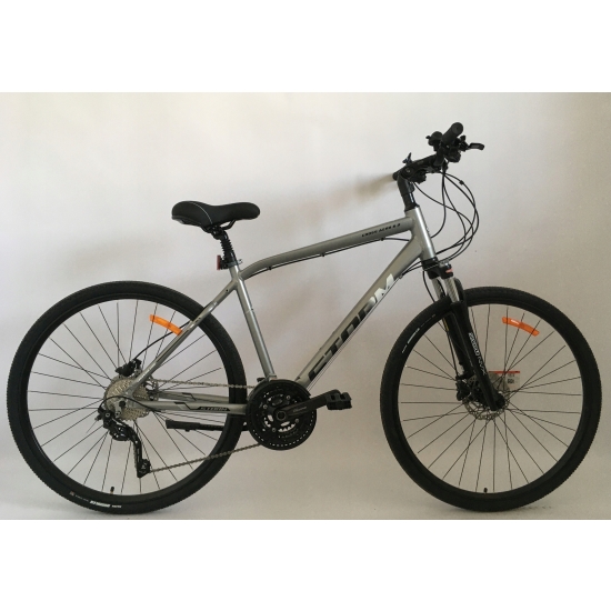 Rower STORM CROSS AERO 6.0 MAN srebrny/biały 19 DEORE